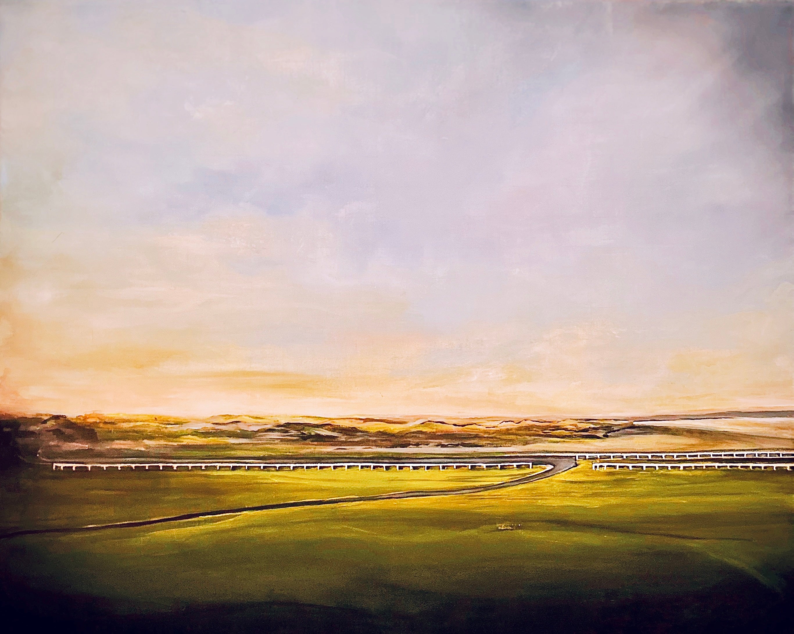 The 18th Hole at Sunset Oil Painting
